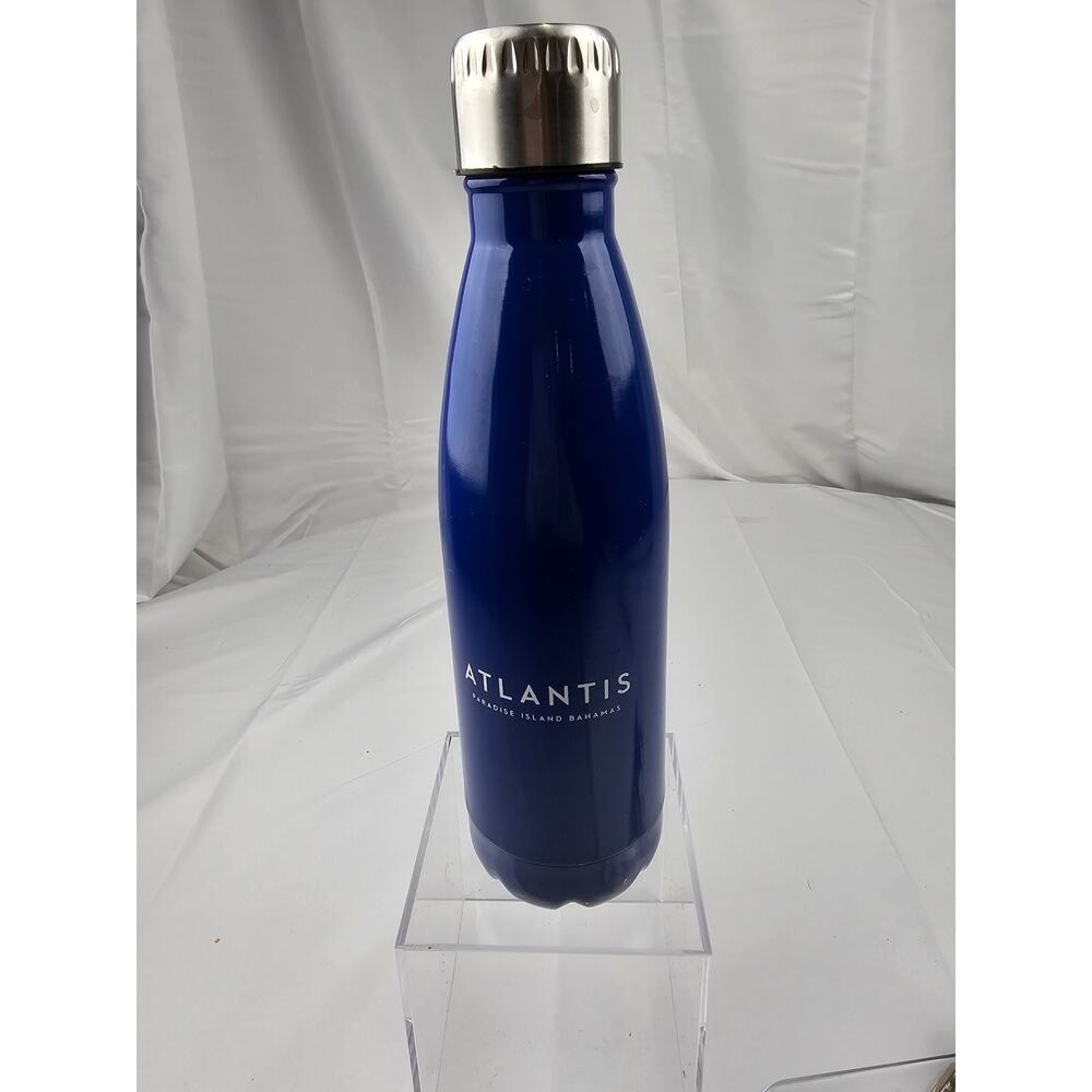 Atlantis Bahamas Metal Water‎ Bottle Blue Project Foundation Paradise Is. 16oz.